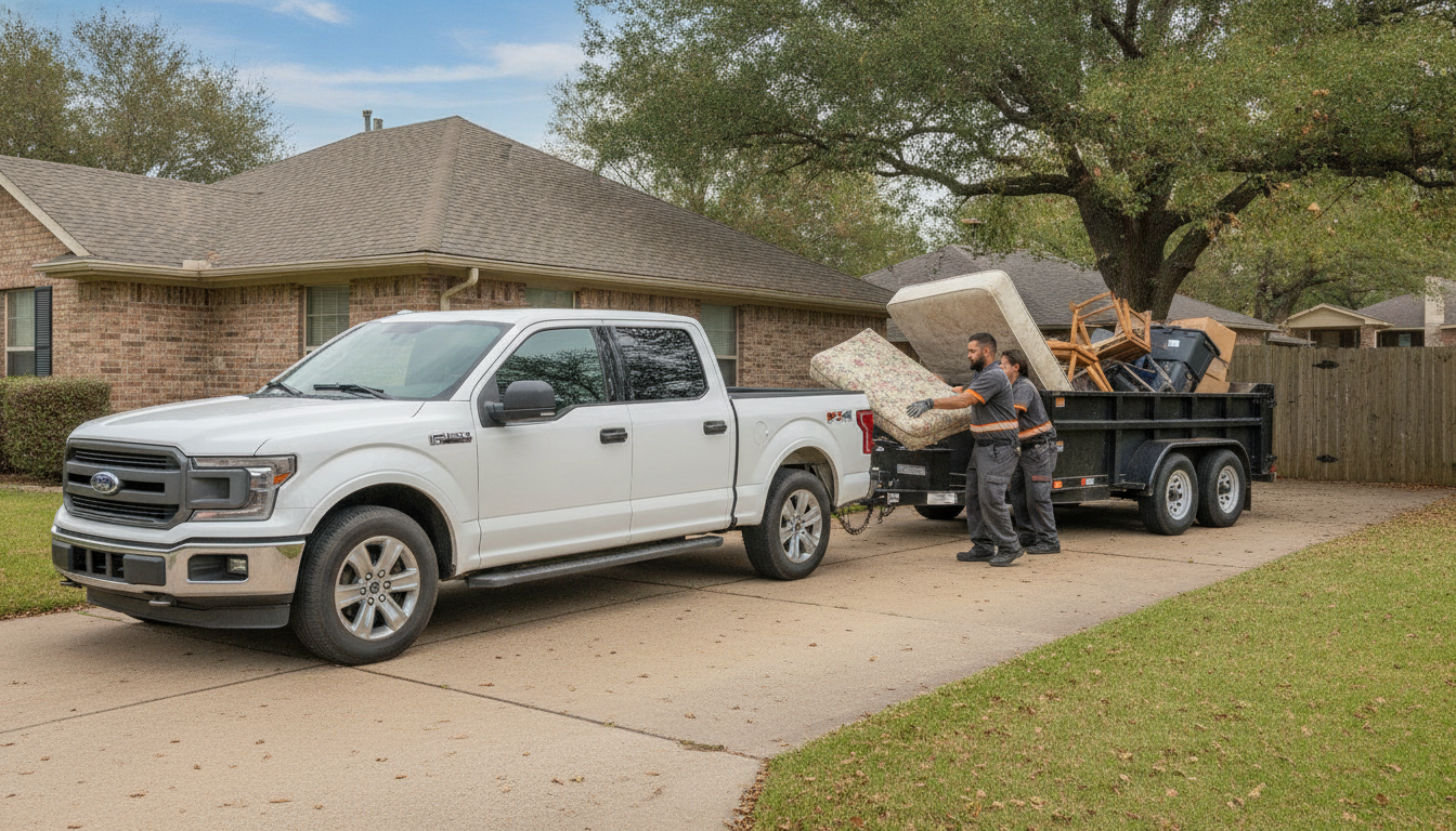 Junk removal pickup truck