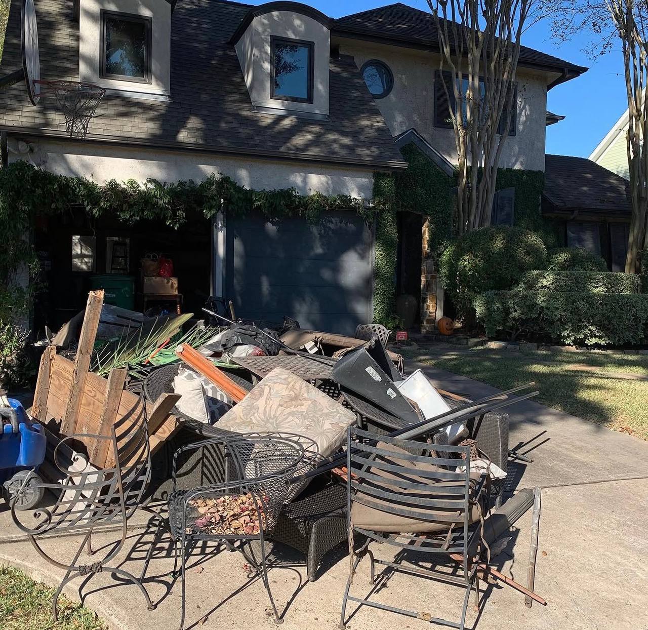 Curbside junk before pickup